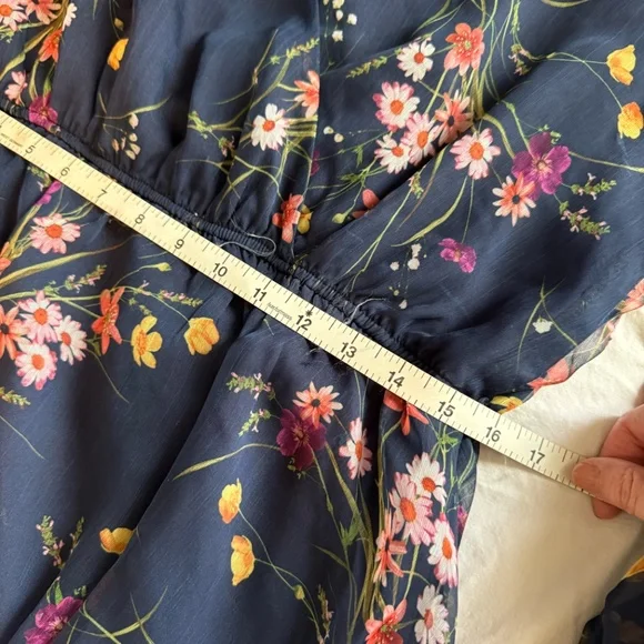 Navy Blue Floral Dress - Picture 2 of 6